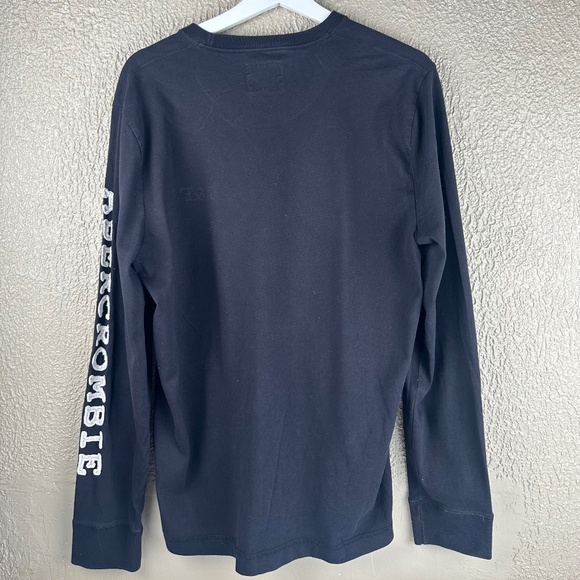 Abercrombie & Fitch Men’s Sz Large Black Muscle Long Sleeve Crew Neck T-Shirt - Picture 2 of 4